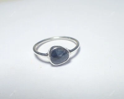 Anello speciale natalizio fascia zaffiro naturale misura 7,25 argento 925 da donna - Immagine 1 di 4