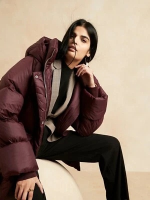 Banana Republic $279.00 водоотталкивающий пуховик пальто, размер XXS Sonoma вино - Изображение 1 из 4