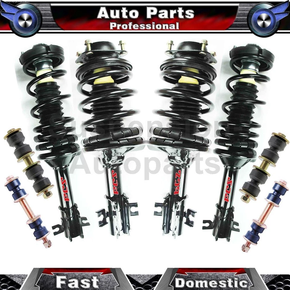 Amortiguadores delanteros traseros puntales barra estabilizadora enlace para Ford Escort 1,8 L 1996 1995 1994 1993 Foto 1 de 4