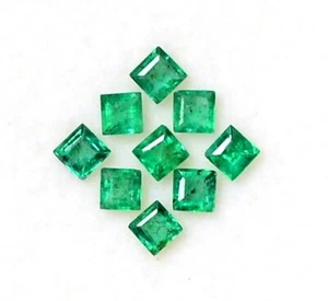 2.75 mm Natural Emerald Square Cut Lot 09 Piece 1.01 CTS Faceted Loose Gemstones - Picture 1 of 8