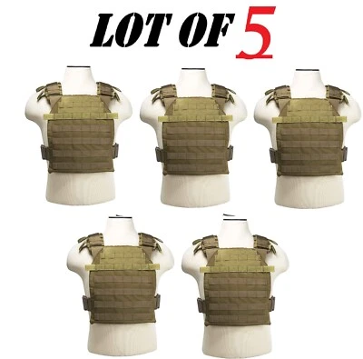 Lote de 5 portaplacas rápidas de alta resistencia 10x12 MOLLE M-4XL ajustables-bronceado Foto 1 de 4