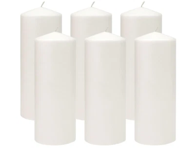 Velas de pilar blancas sin perfume de 80 horas de duración 3 X 8 blancas 6 unidades Foto 1 de 4