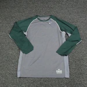 Nike Shirt Youth Large Gray & Green Long Sleeve Dri-Fit Breathable Boys - Picture 1 of 12