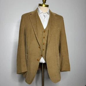 Haggar USA Men's 38R Sport Coat Blazer Jacket Brown Corduroy Vest 2-Button - Picture 1 of 10