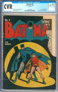 Batman #9 (Cover Only) Golden Age Superhero Vintage DC Comic 1942 CGC CVR - Picture 1 of 2