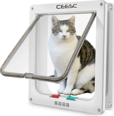 Puerta para gato extra grande 11"x9,8" solapa resistente a la intemperie | Puerta para mascotas para interior/exterior Foto 1 de 4