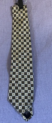 Corbata Cuello Rafael Italiana MilanoALL Seda Negro Oro Estampado 60"Lx3"W Foto 1 de 4