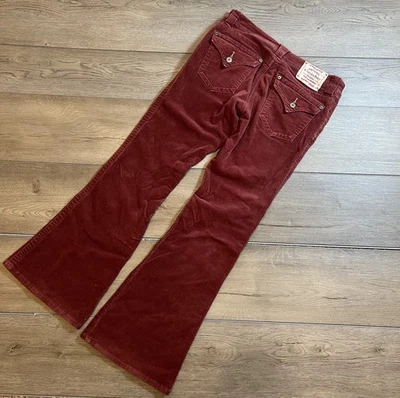 Vintage Unionbay Clay Corduroy Low Rise Flare Pants Size 9 Y2K Rhinestone 2000s - Image 1 of 4