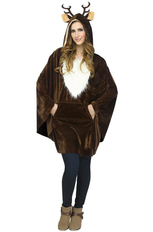 Brand New Reindeer Poncho Santa Helper Adult Costume - Image 1 of 1