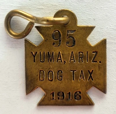 1916 年 YUMA ARIZONA 狗税牌 — 第 1/2 张图片