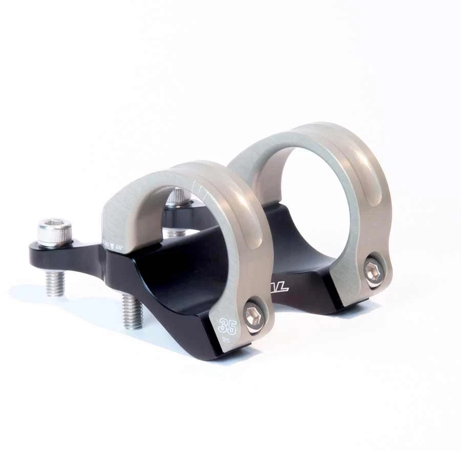 Renthal, Integra 35, Stem, Clamp: 35mm, L: 45mm, Direct Mount, 0°, Black/Gold - Imagem 1 de 1