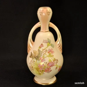 Österreich Robert Hanke Vase 2 Henkel 1890er-1914 handbemalt Blush Ivory mit Gold - Bild 1 von 12