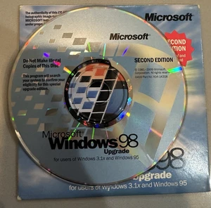 Microsoft Windows 98 SE Upgrade CD With Product Key Genuine for 95  and 3.1x - Picture 1 of 3