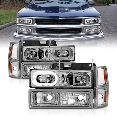 ANZO Crystal Headlights - Chrome Housing for 88-98 Chevrolet C1500 111508 - Image 1 of 4