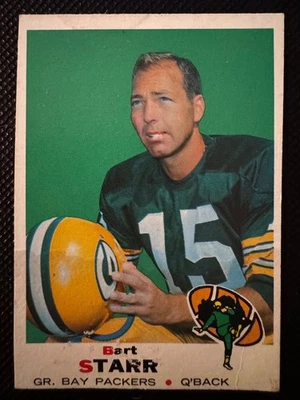 Tarjeta Topps 1969 #215 Bart Starr - Salón de la Fama - Green Bay Packers Foto 1 de 2
