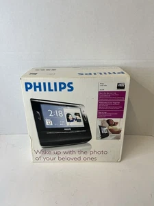 Philips Dual Alarm Clock Radio W/ Digital Photo Frame Calendar AJL308 New In Box - Picture 1 of 10
