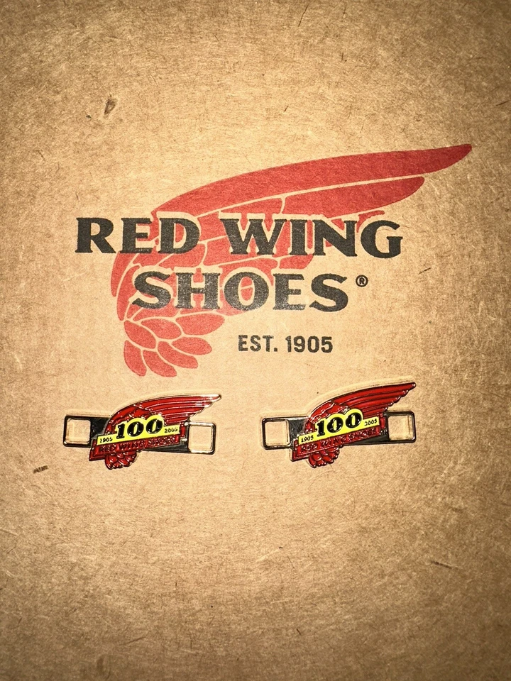 UM PAR DE SAPATOS RED WING 100 ANOS ANIVERSÁRIO BOTA RENDA SAPATO GUARDIÃO BERLOQUES EUA - Imagem 1 de 2