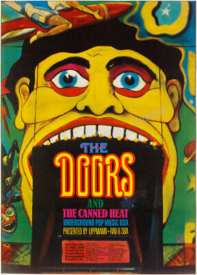 Vintage Music Poster The Doors Canned Heat 1960s Gig Advertising Art Print A3 A4 • 6.22£