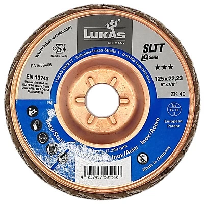 10x LUKAS A27201250400065A Fächerscheibe SLTT ZK Ø 125 mm Körnung 40