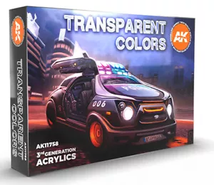 AK Interactive #AKI-11758 Set vernici acriliche 3G colori trasparenti - Foto 1 di 3