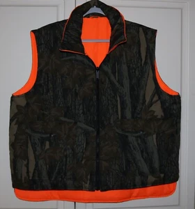 Men's Winchester Rebark Reversible Camouflage Orange Hunting Vest - Size XL - Picture 1 of 6