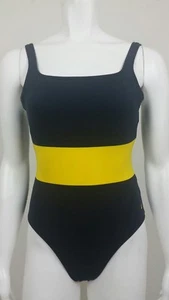 Nautica Girls Swimwear Size 12 One Piece Blue Gold Stretch Summer Bathing Suit - Picture 1 of 9