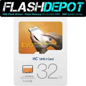 FlashDEPOT- Phone Camera Memory 32GB MicroSD Card- Class10-Adapter-UHS-1 SDXC/HC - Picture 1 of 4