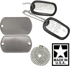 Custom Printed Dog Tags Personalized Military GI Army ID Dogtags Set Made In USA