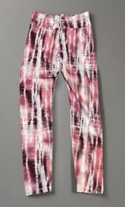 Justice Girl's Leggings Full Length Pink Maroon Tie Dye 16/18 - Picture 1 of 7