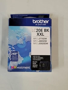 Genuine Brother LC20E BK XXL Black Ink Cartridge Super High Yield NEW - Picture 1 of 3