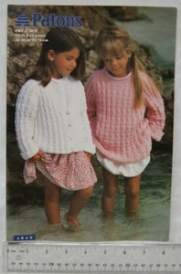 1995 Patons 2078 girls cardigan and tunic, aran - Picture 1 of 1