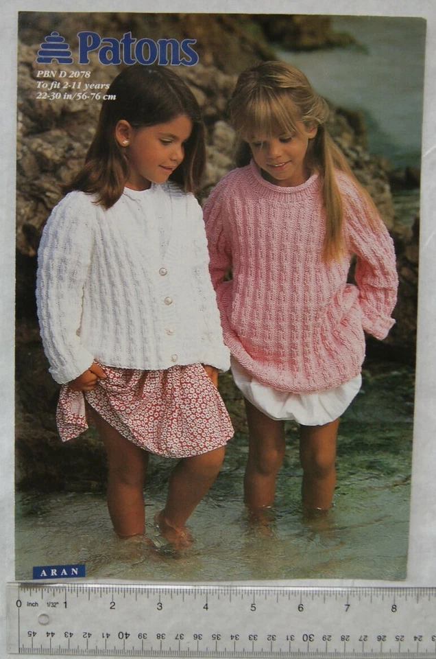 1995 Patons 2078 girls cardigan and tunic, aran - Image 1 of 1