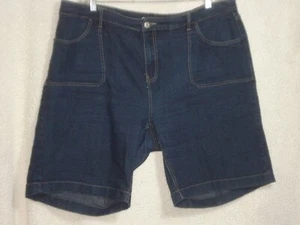Avenue Denim JEAN SHORTS STRETCH Size 18 Dark Wash - Picture 1 of 3