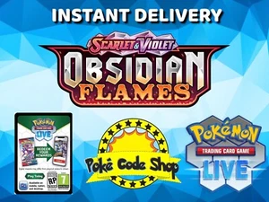 50 x OBSIDIAN FLAMES Live Pokemon Booster Codes Online SOFORT QR EMAIL VERSAND - Bild 1 von 1