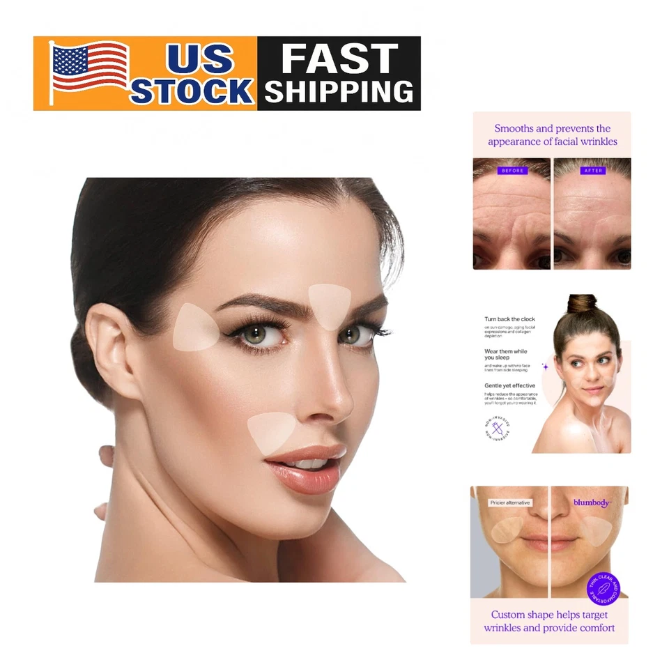 Blumbody Facial Patches Triangle Wrinkle Remover Strips - 160 Face Smoothing Eye