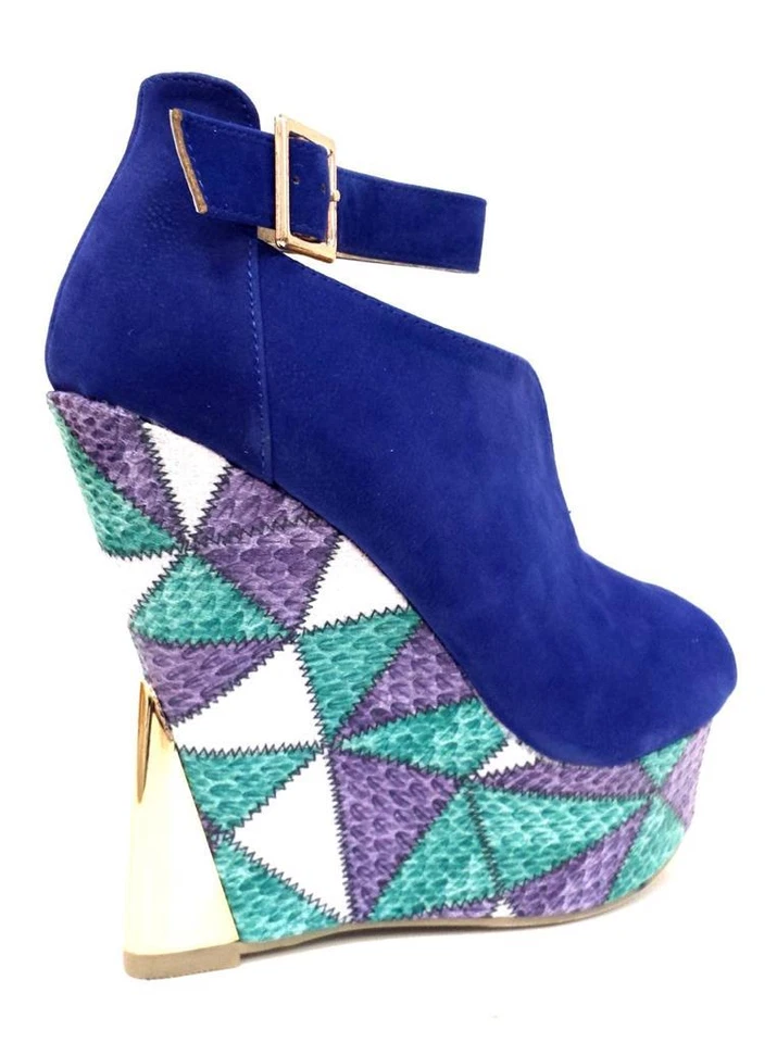 Liliana Blue Искусственная кожа Платформа Танкетка Сексуальная Слингбэк Женская Обувь Sander-24 - Изображение 1 из 1