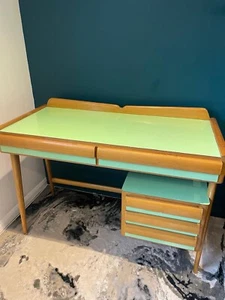 ORIGINAL DÄNISCHER MID CENTURY ART DECO SCHREIBTISCH Antik Holz Schreibtisch mit Schublade - Bild 1 von 11