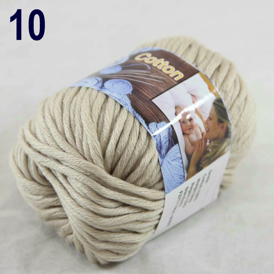 Sale 1 Ballsx50g Super Soft Cotton Chunky Blankets Hand Rugs Knitting Yarn 10 - Image 1 of 4