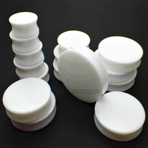 PAAR 3MM-50MM OHR PLUG WEIß WHITE PLUGS RETAINER ACRYL TUNNEL SCHLICHT PIERCING - Bild 1 von 1