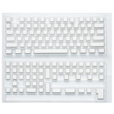 Shine Through PBT Keycap Cherry Profile Double Shot Key Caps Set Black / white  - Image 1 of 4