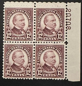 US 12 Cents #693 plate block Of 4 Cleveland 1931 Brown violet MNH OG - Picture 1 of 1