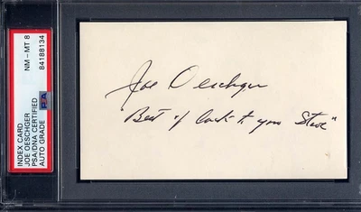 Cartão de índice Joe Oeschger certificado PSA/DNA autografado quase perfeito-MT 8 Phillies, Giants - Imagem 1 de 2