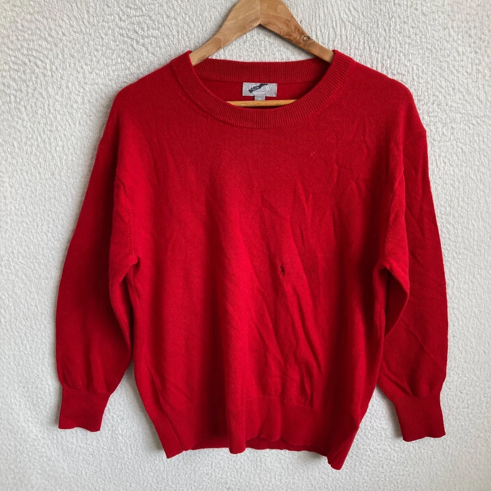 Suéter de cachemir J Crew para mujer XS rojo de gran tamaño Foto 1 de 4