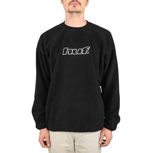 Huf H Dot Polar Fleece Crew Sweater - Black - Picture 1 of 4