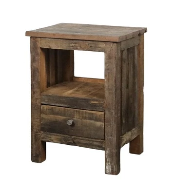 Chic Antique Tisch m. Schublade Alt Holz Unika Nachttisch Schrank Regal 40054600 - Bild 1 von 3