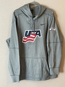 Men’s 2XL NWOT USA Hockey Nike Dri-Fit Pullover Hoodie Gray - Picture 1 of 7