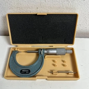 Mitutoyo 112-177 Hardened Steel Ratchet Stop Mechanical Point Micrometer - Picture 1 of 15