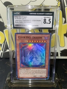 2011 Yugioh Legendary Collection 2 Clear Vice Dragon SR 1st Ed - CGC 8.5 - Picture 1 of 4