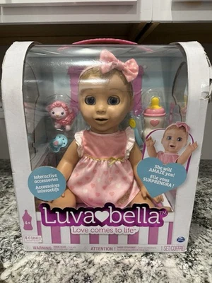 Muñeca bebé interactiva Spin Master Luvabella rubia rojo azul pelo/ojos 18" nueva en caja Foto 1 de 4