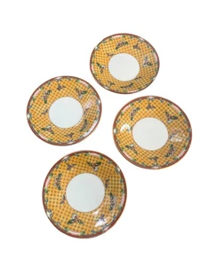 Vintage Takahashi Cloisonne Plates Set 4 Floral San Francisco 1981 Japan Decor - Picture 1 of 6